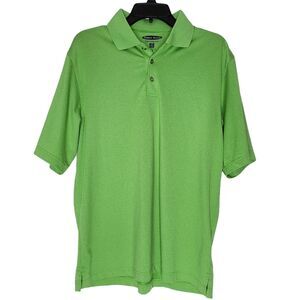 Pebble Beach Performance Golf Polo Shirt Mens M Green Short Sleeve Athletic Tech